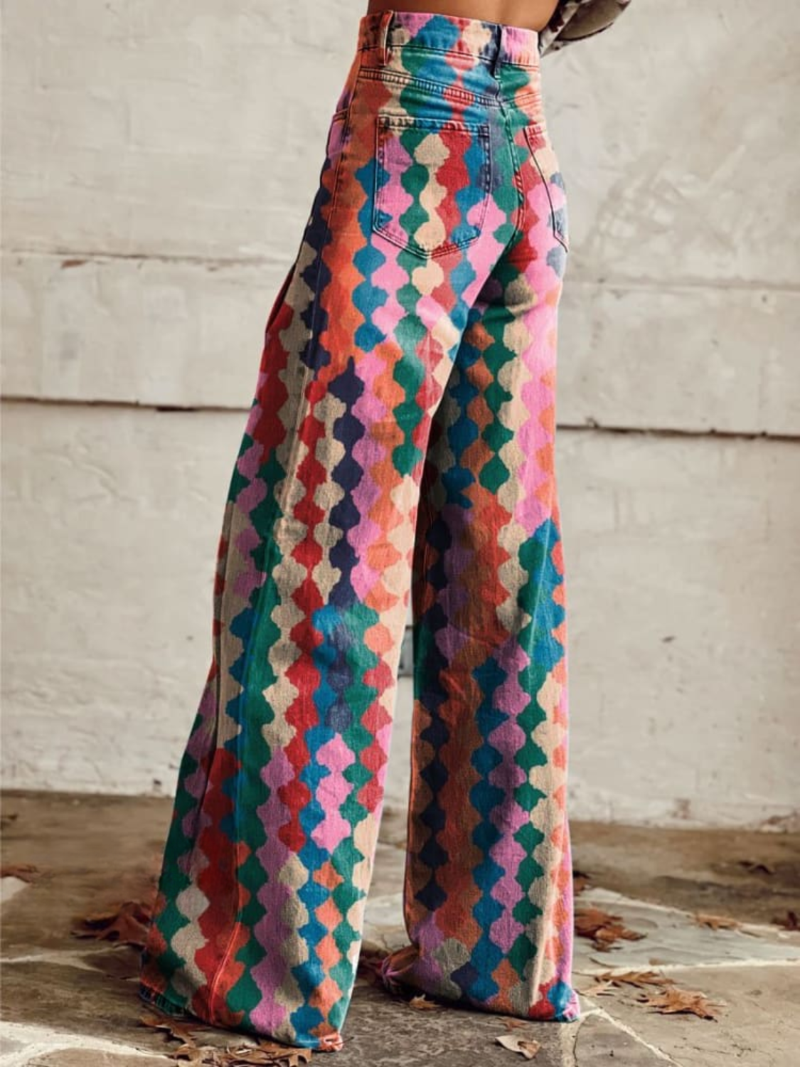 Vibrant Boho Wide-Leg Pants
