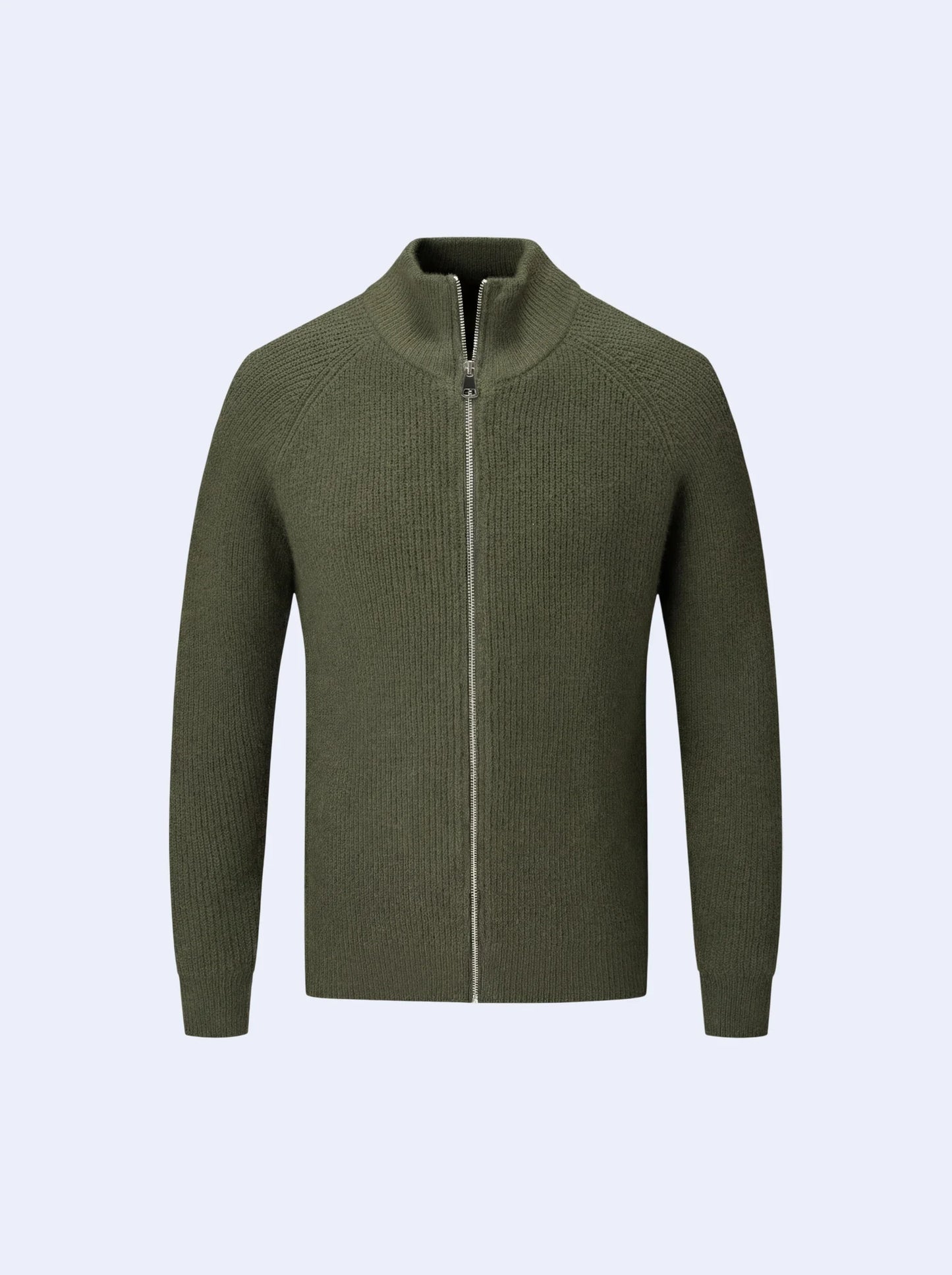 Zip-Up Cardigan Moss