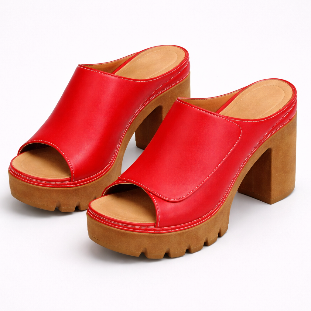 Polished Platform Wedge Sandal