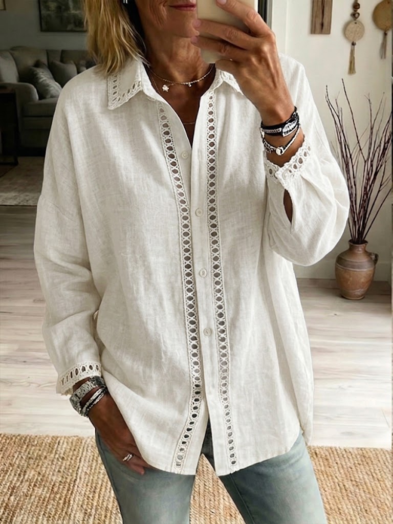 Venice Casual Long-sleeve Linen-cotton Shirt