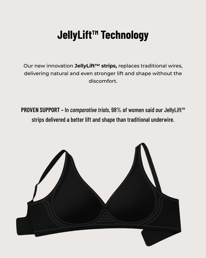 Scalloped Deep V Push-Up Seamless Wireless Jelly Bra