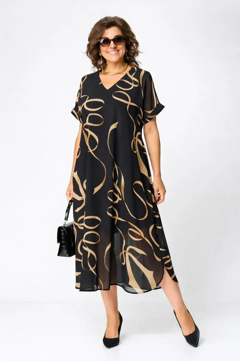 Silhouette V-neck Dress