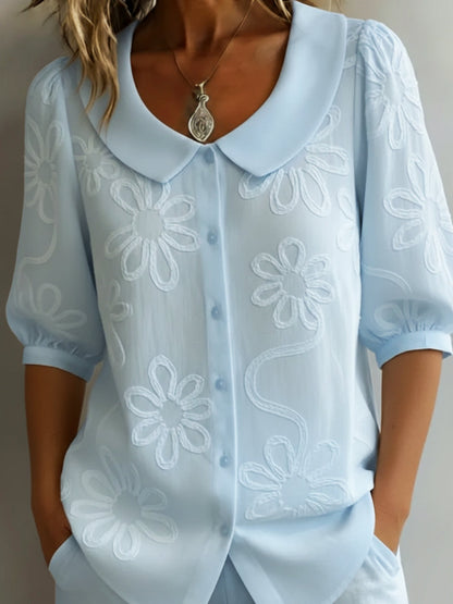 Floral Blouse 3/4 sleeves