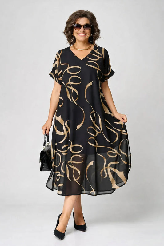 Silhouette V-neck Dress