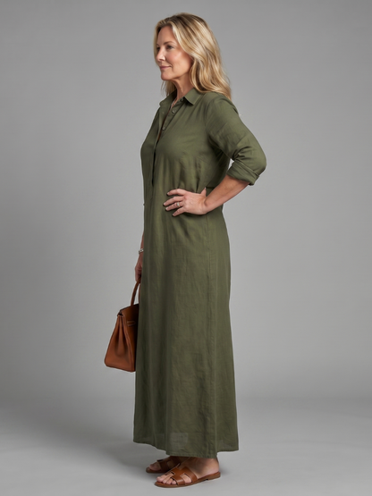 Veronica Long Sleeve Relaxed Silhouette Maxi Dress