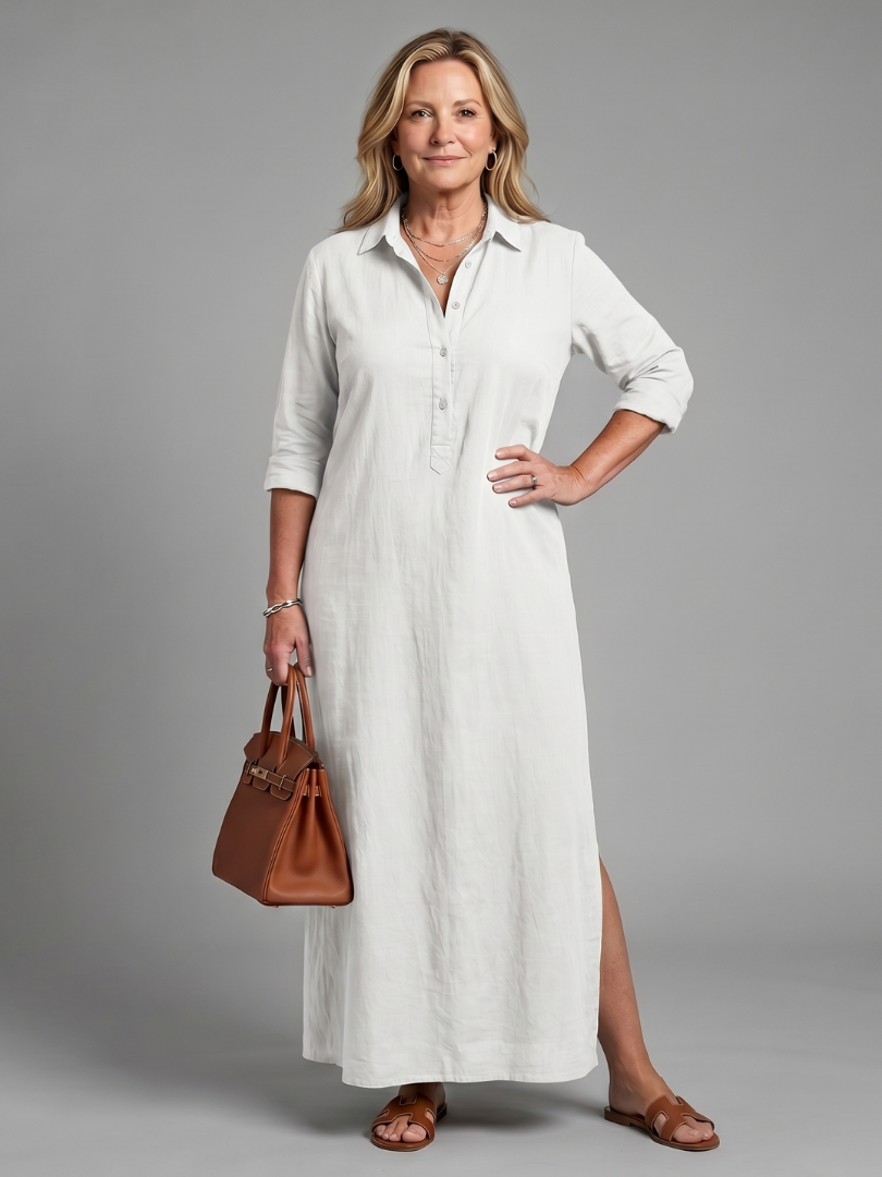 Veronica Long Sleeve Relaxed Silhouette Maxi Dress