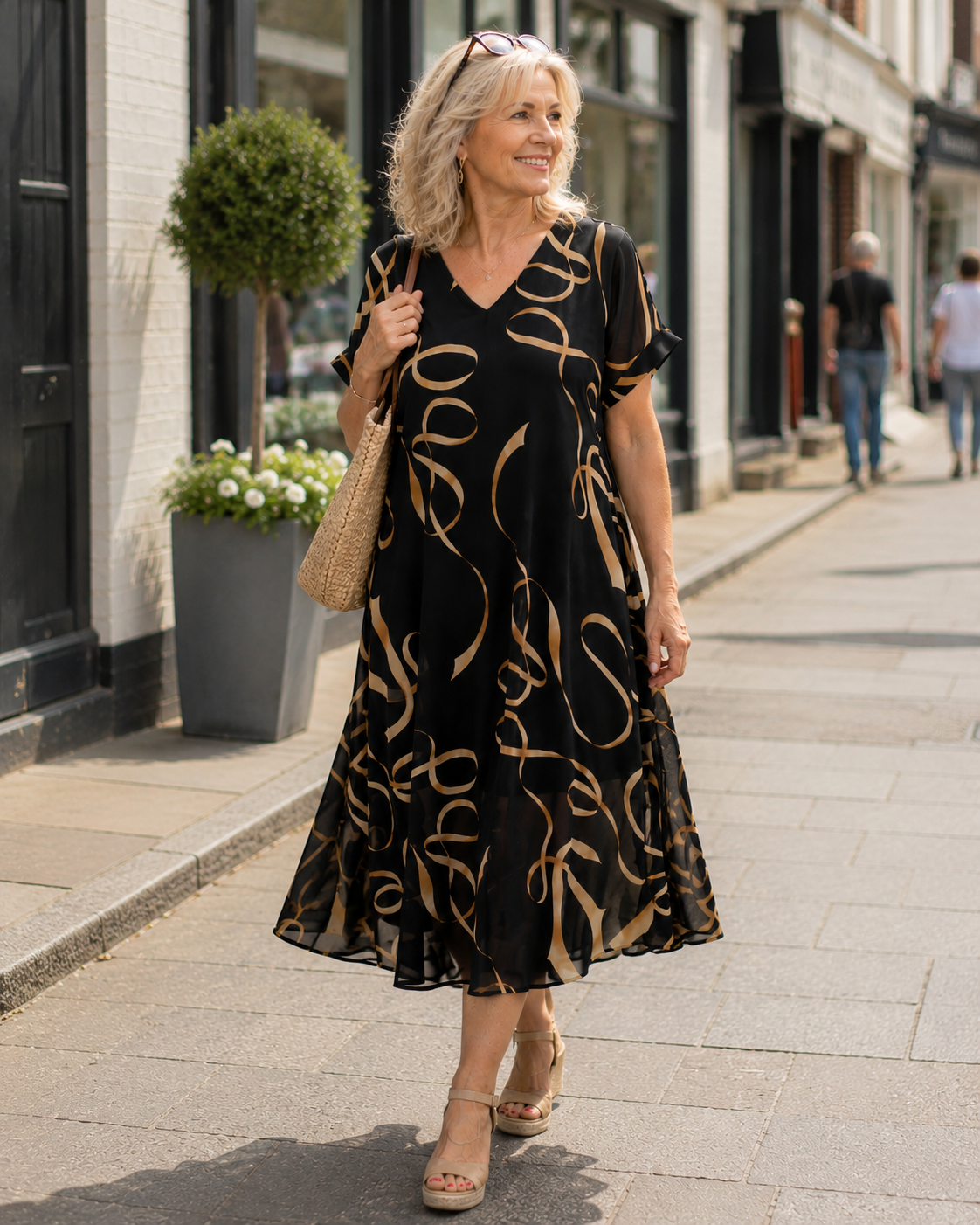 Silhouette V-neck Dress