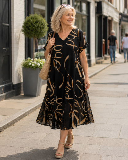 Silhouette V-neck Dress