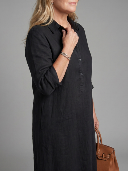 Veronica Long Sleeve Relaxed Silhouette Maxi Dress