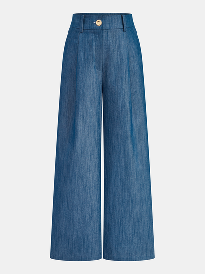 Cross-Tie Crop Top & Wide-Leg Pants Set