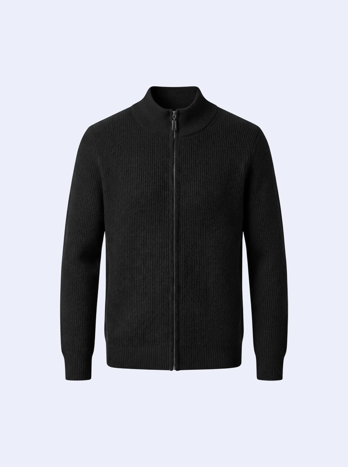 Cashmere Zip-Up Cardigan Black