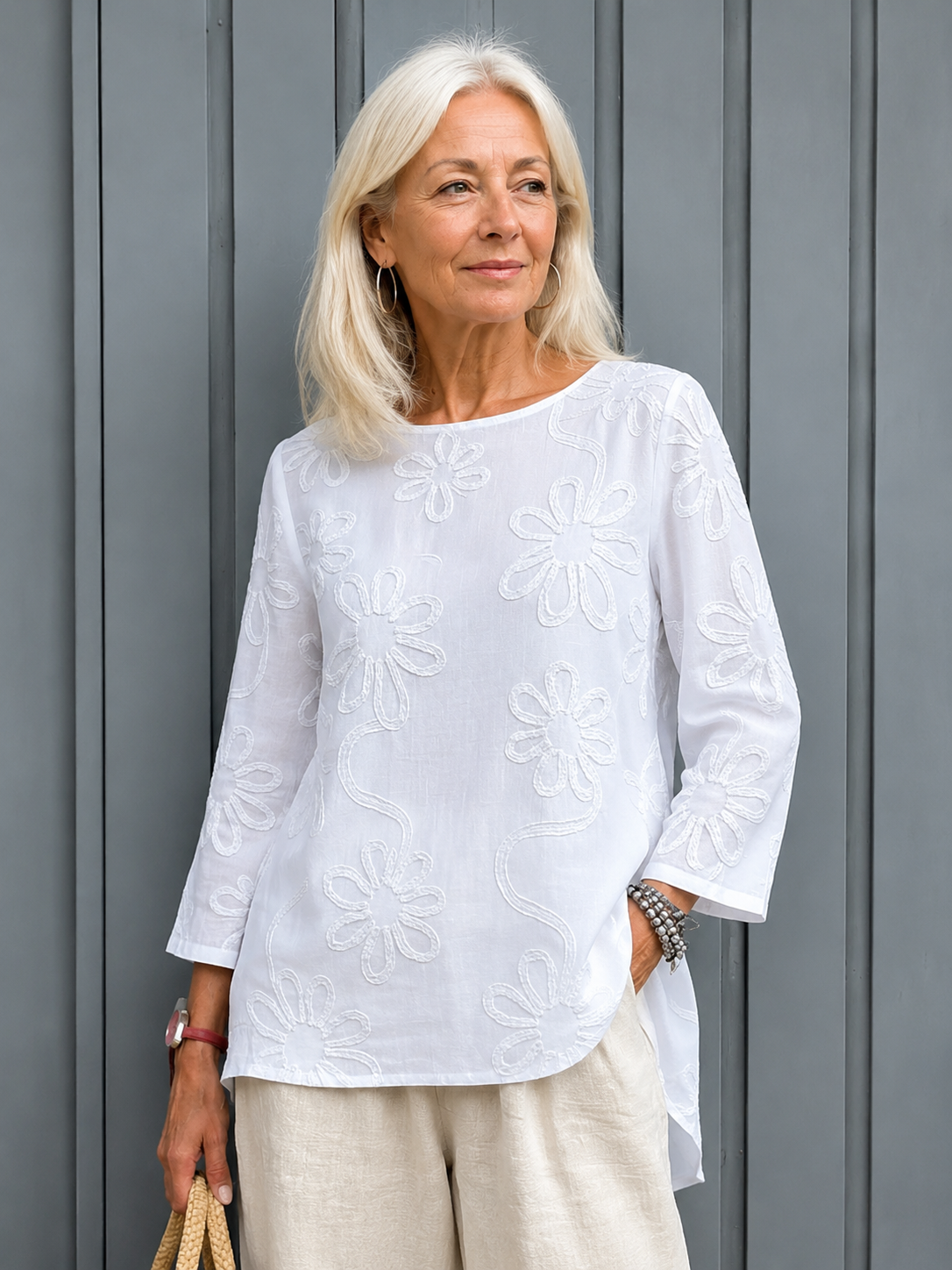 Soft-Touch Long-Sleeve Blouse