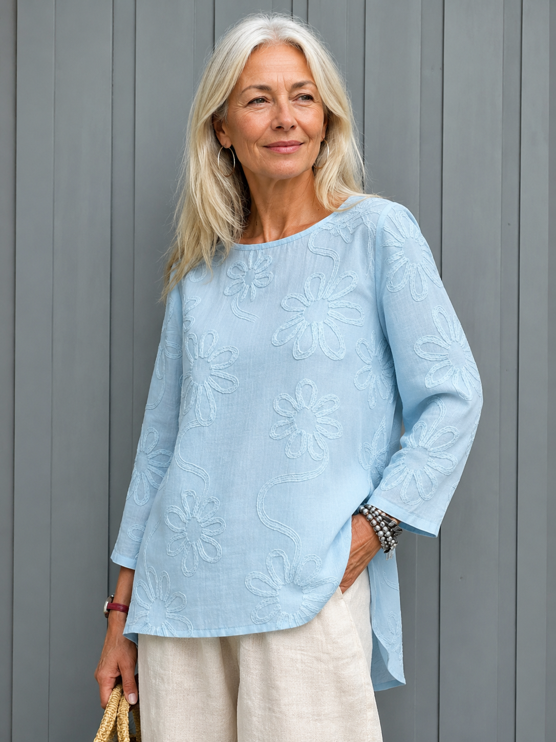 Soft-Touch Long-Sleeve Blouse