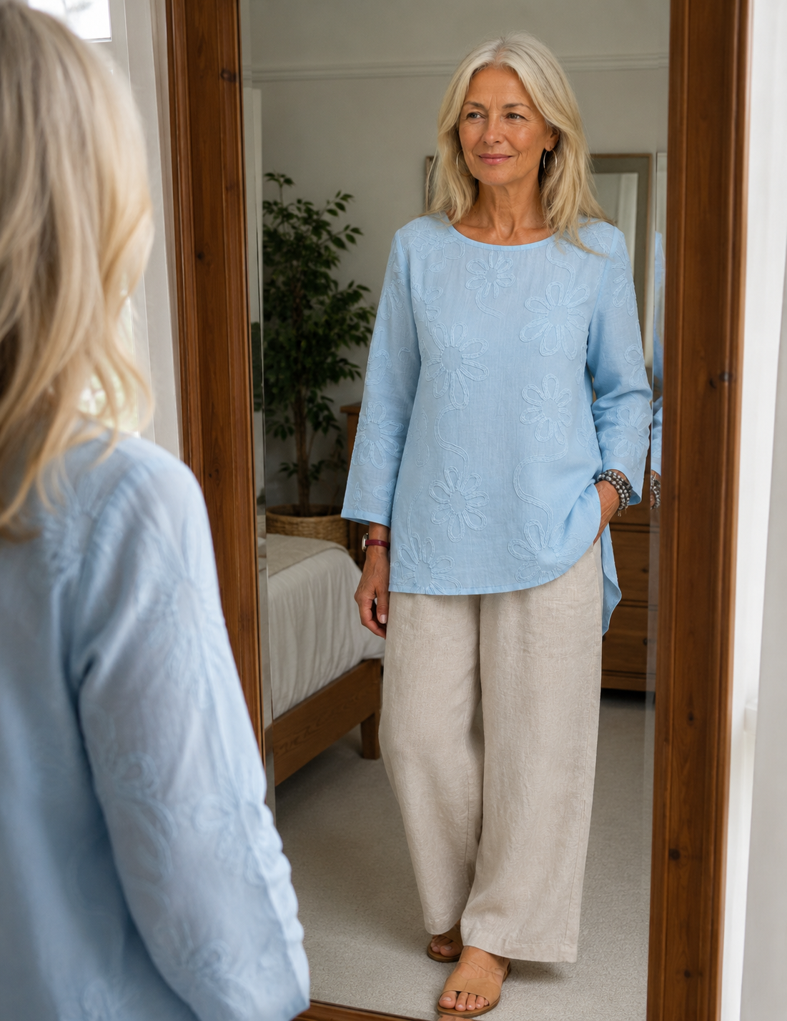Soft-Touch Long-Sleeve Blouse