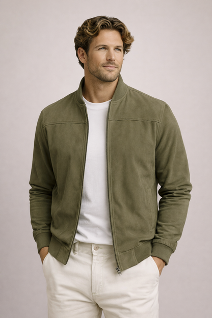 Suede Bomber Jacket