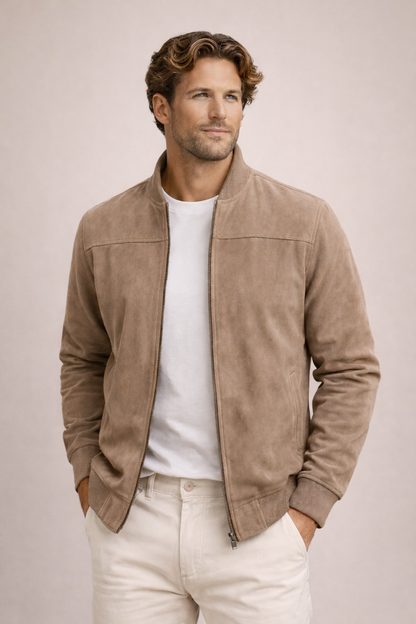 Suede Bomber Jacket