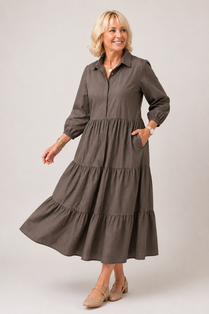 Light Tiered Midi Dress