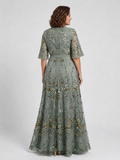 Freya Floral V Neck Short Sleeve Maxi Dress