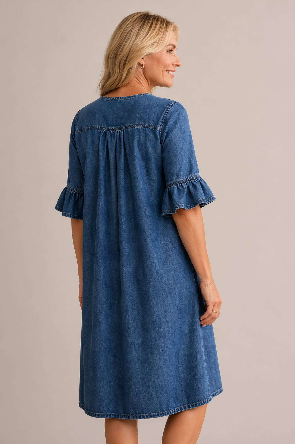 Short Sleeve Denim Dress