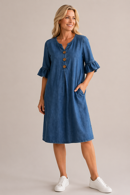 Short Sleeve Denim Dress