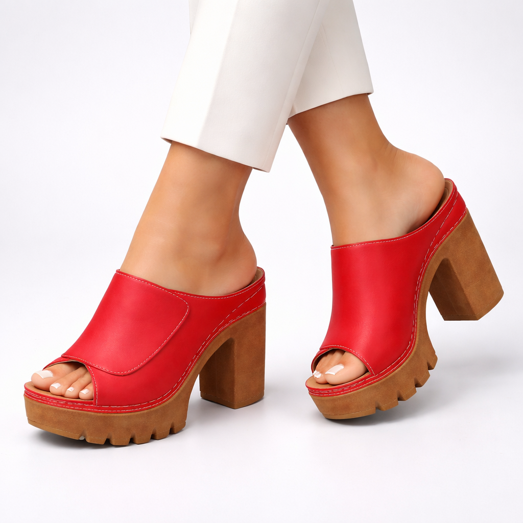 Polished Platform Wedge Sandal
