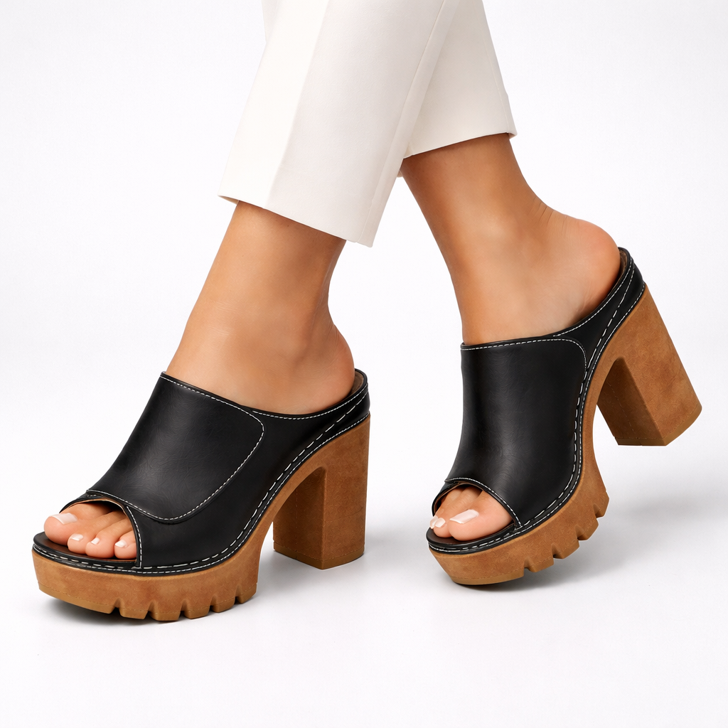 Polished Platform Wedge Sandal