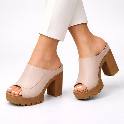 Polished Platform Wedge Sandal