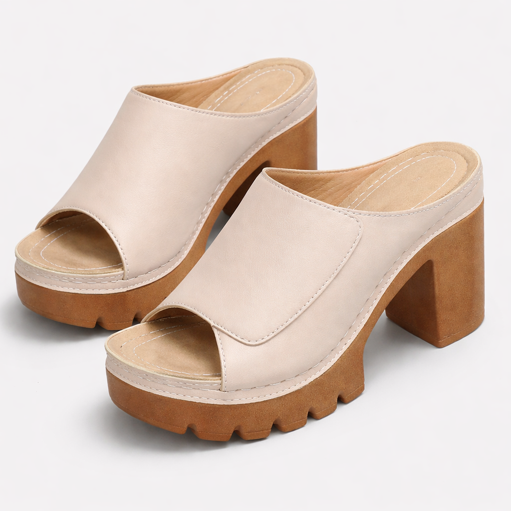 Polished Platform Wedge Sandal