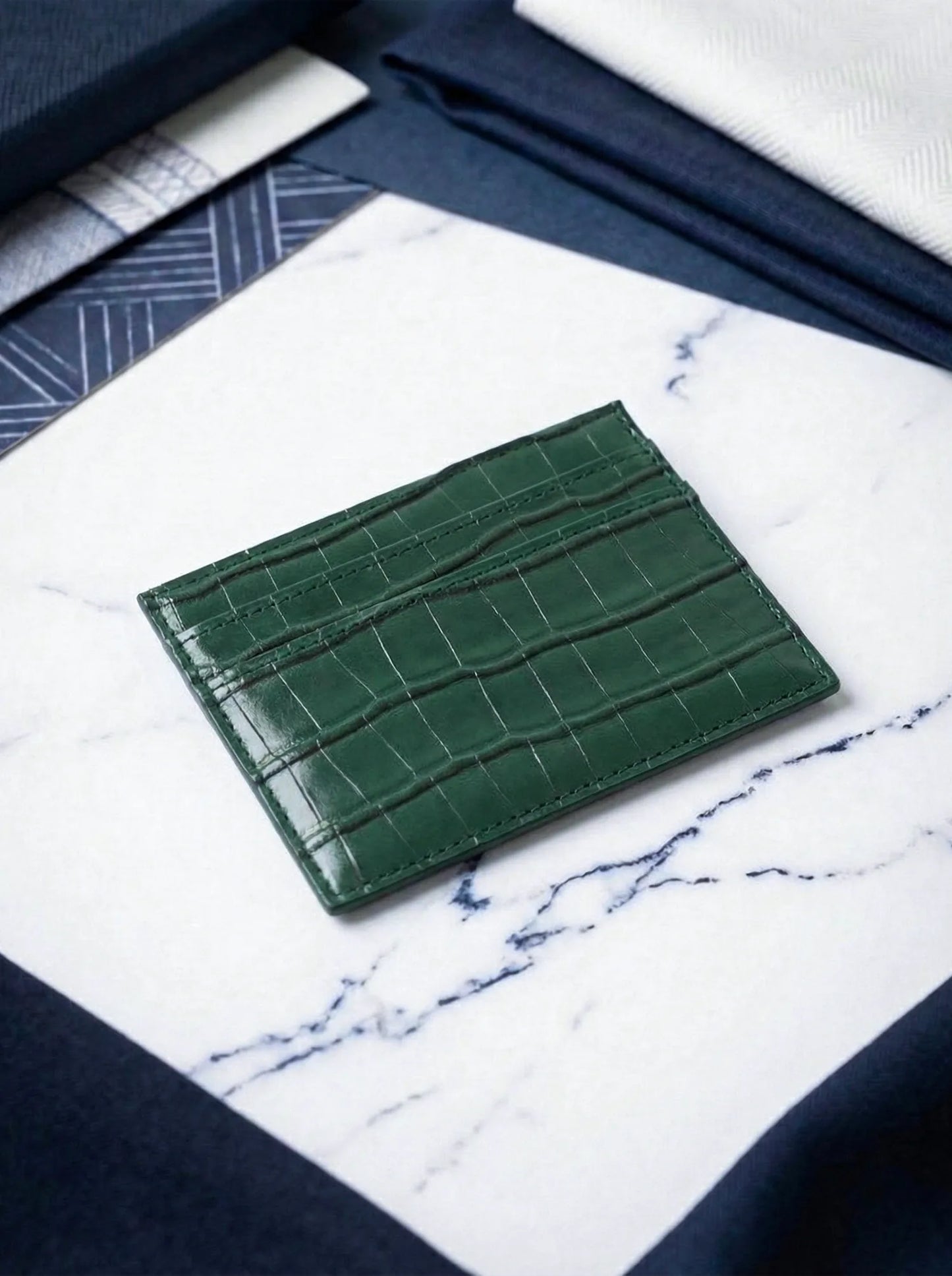 Forest Green Croc Cardholder