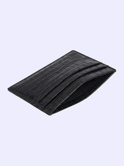 Midnight Black Croc Cardholder