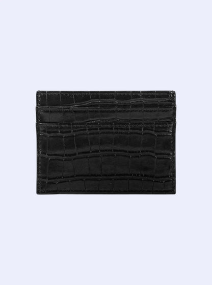 Midnight Black Croc Cardholder