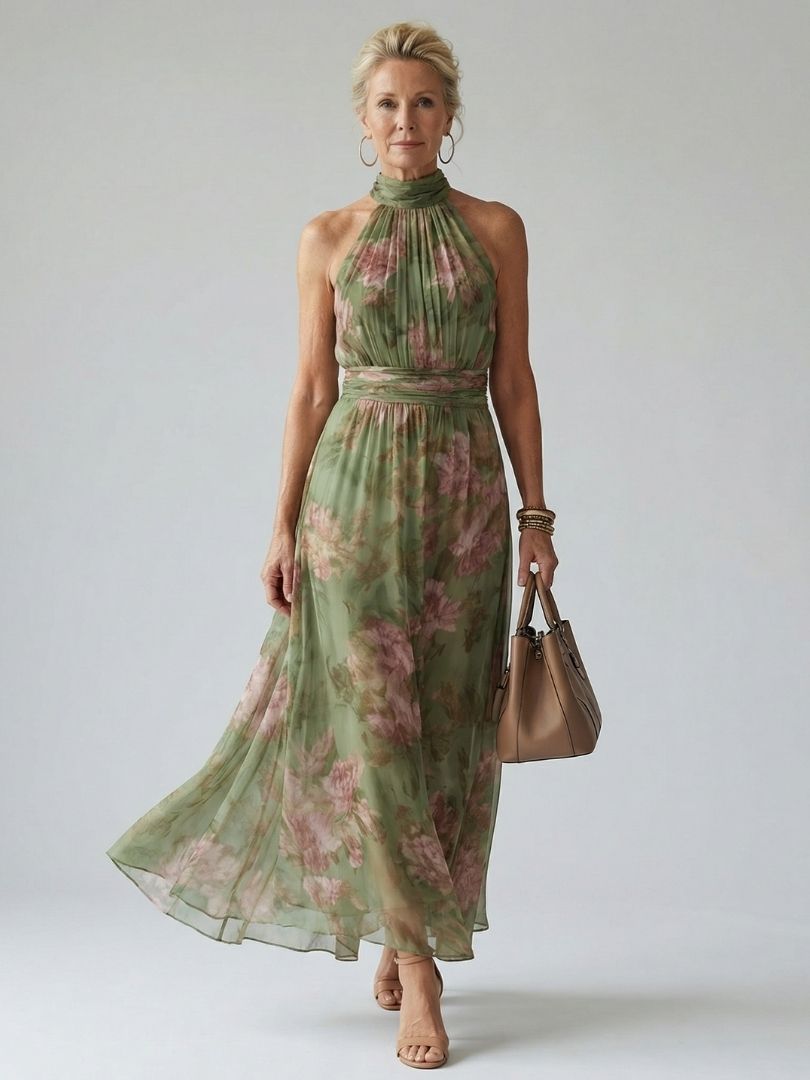 May Halter Midi Dress