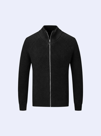 Zip-Up Cardigan Black