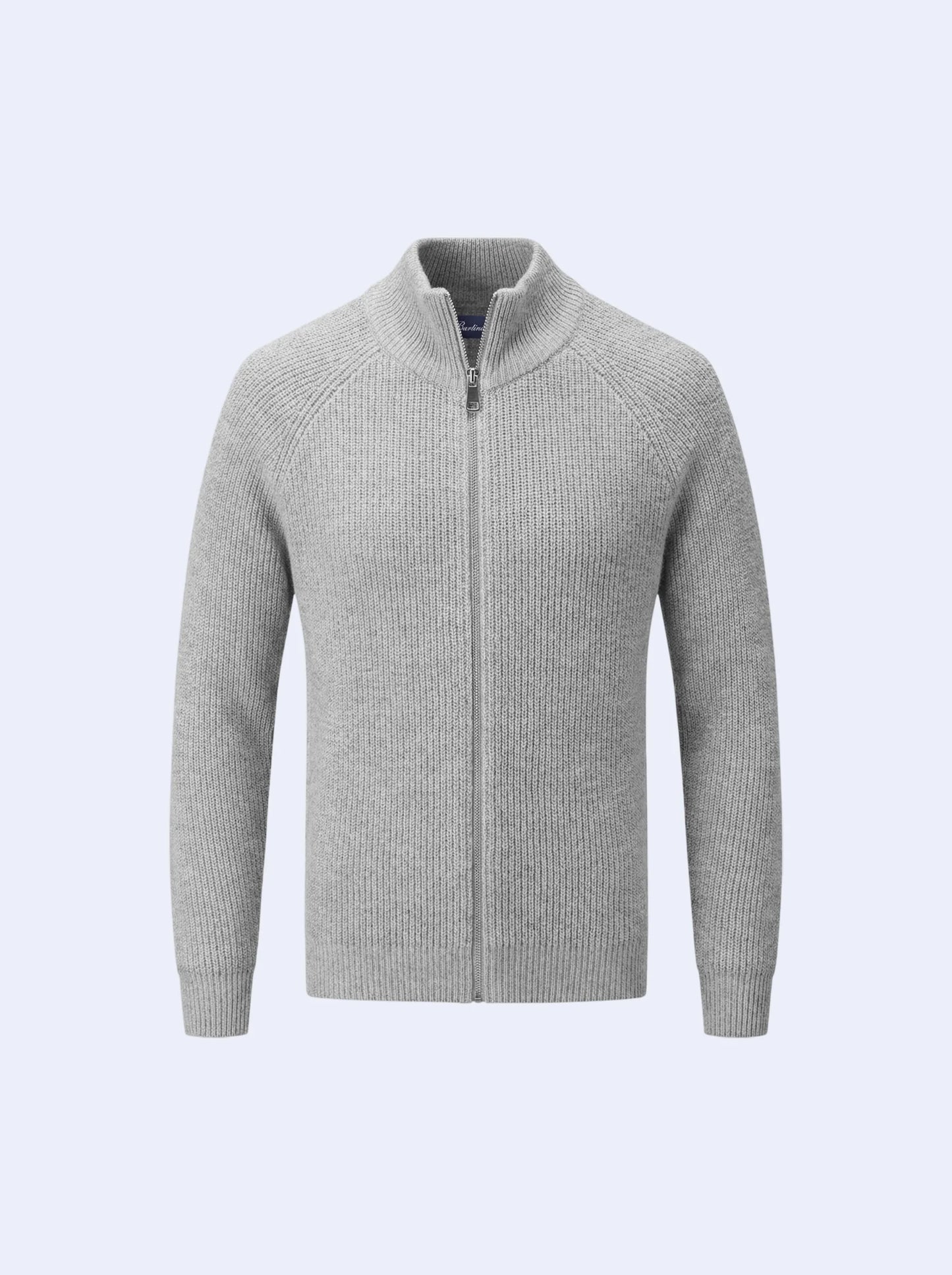 Zip-Up Cardigan Light Grey