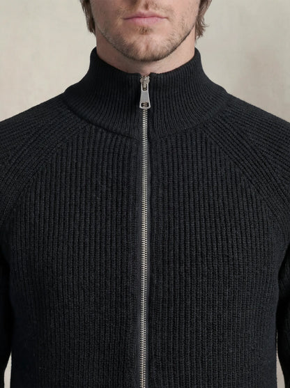 Zip-Up Cardigan Black