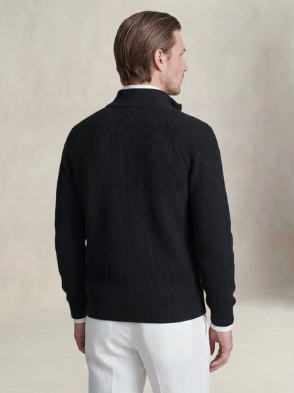 Zip-Up Cardigan Black
