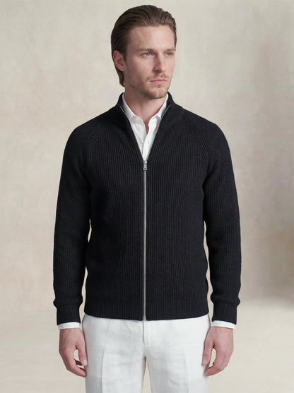 Zip-Up Cardigan Black