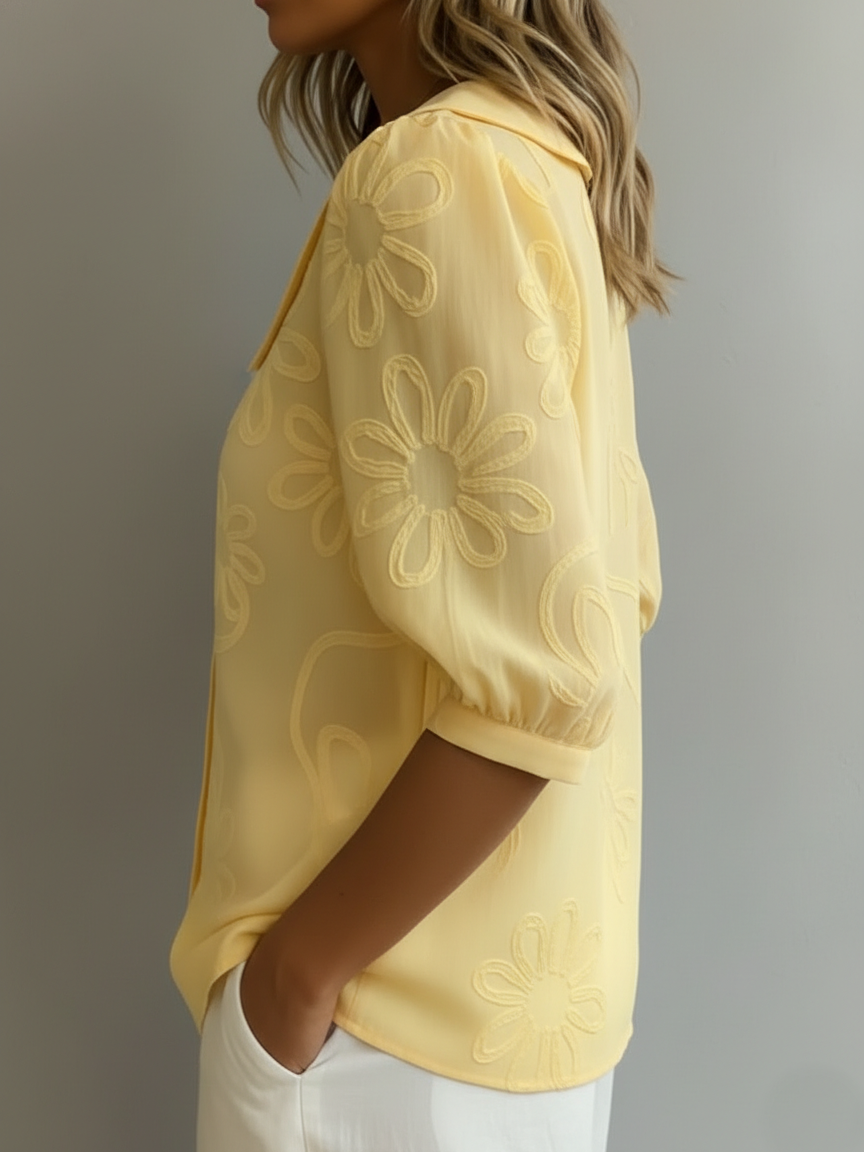 Floral Blouse 3/4 sleeves