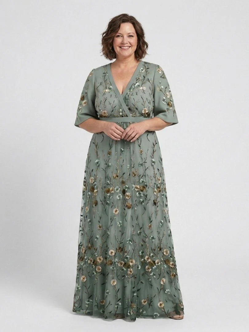 Freya Floral V Neck Short Sleeve Maxi Dress