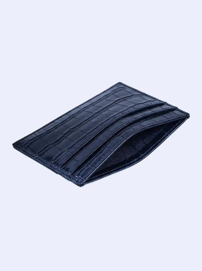 Navy Croc Cardholder