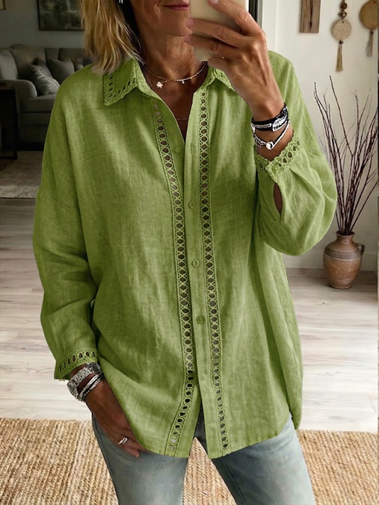 Venice Casual Long-sleeve Linen-cotton Shirt