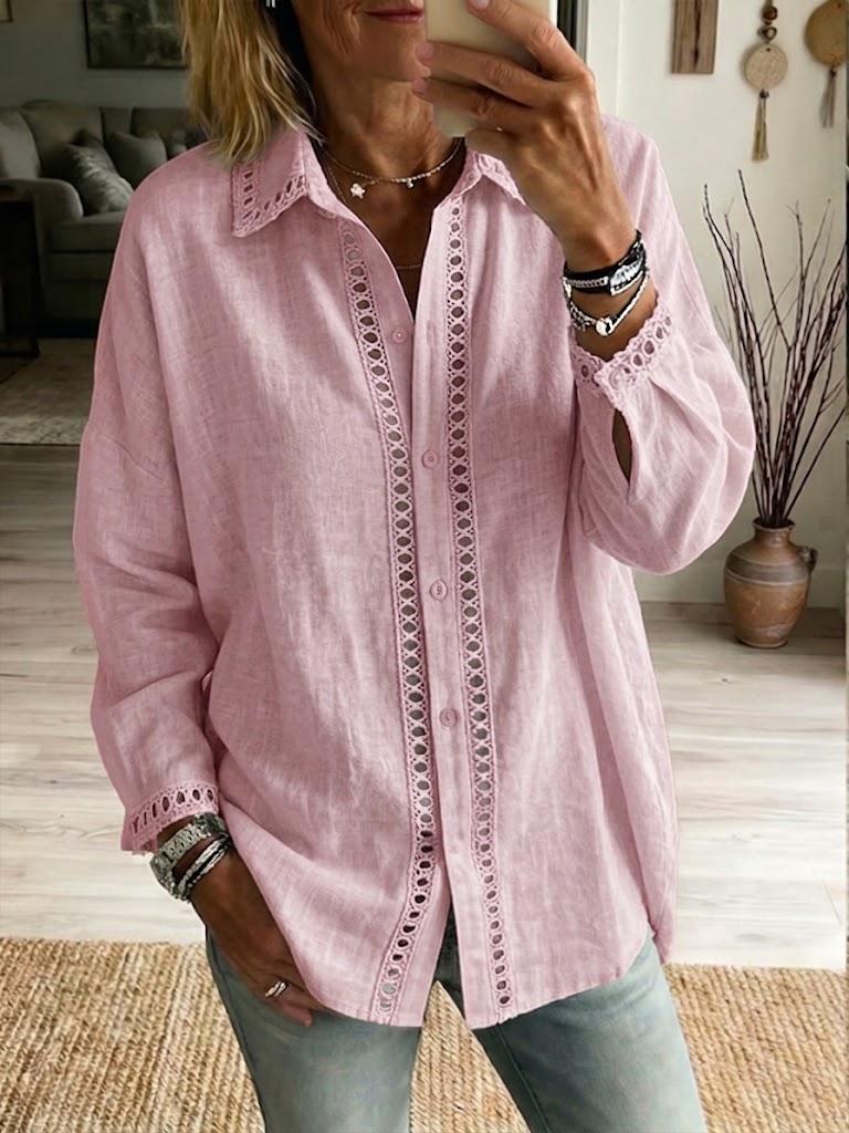 Venice Casual Long-sleeve Linen-cotton Shirt